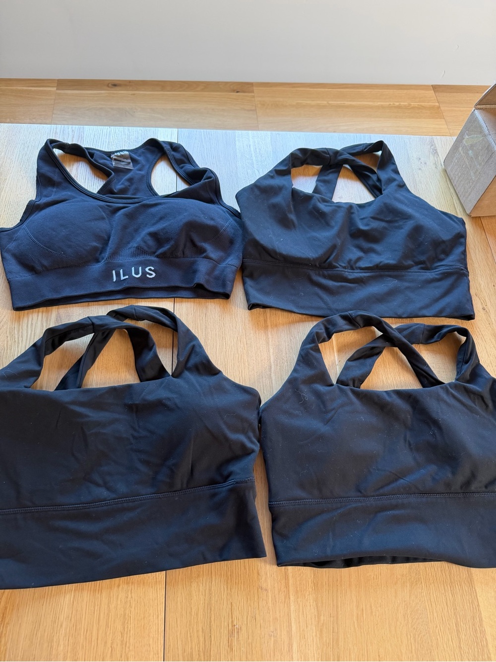 Black Cross-Back Support Sports Bra